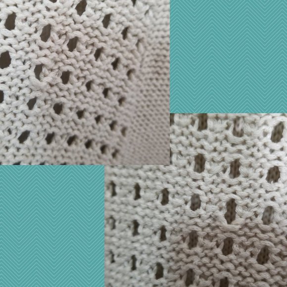 Le Temps Des Cerises Eyelet Knit V-Neck Sweater - Picture 3 of 6